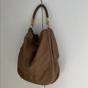 Saint Laurent Beige Leather Tote Bag